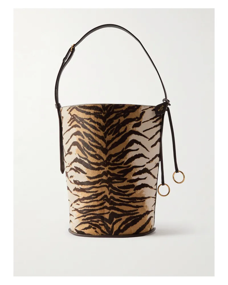 Alaïa Hip Kleine Tote Aus Kalbshaar Mit Tigerprint Und Lederbesätzen - Animal-Print Animal-print