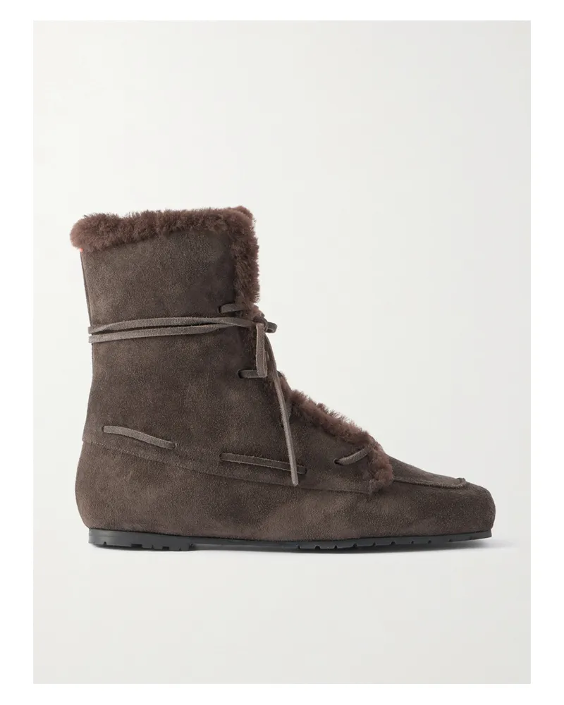 aeyde Paul Ankle Boots Aus Shearling - Braun Braun