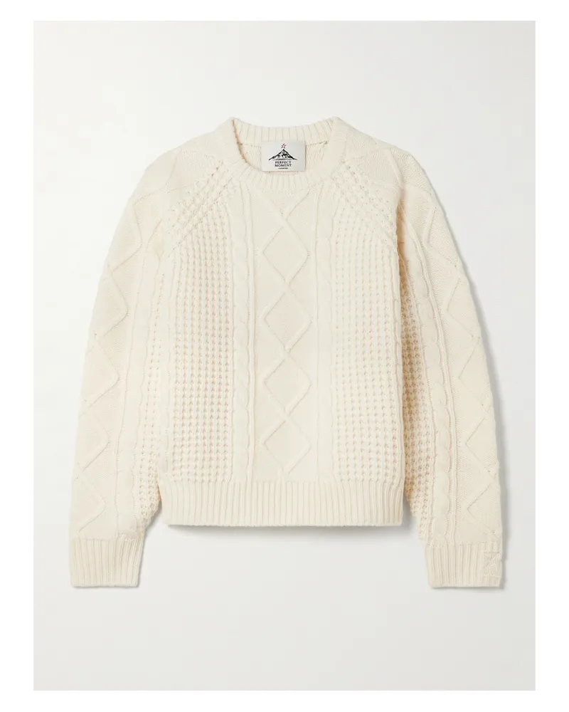 Perfect Moment Crystal Zopfstrickpullover Aus Merinowolle - Creme Creme