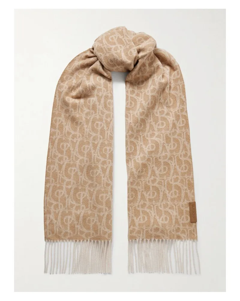 Burberry Schal Aus Jacquard-strick Aus Kaschmir Mit Fransen - Braun Braun