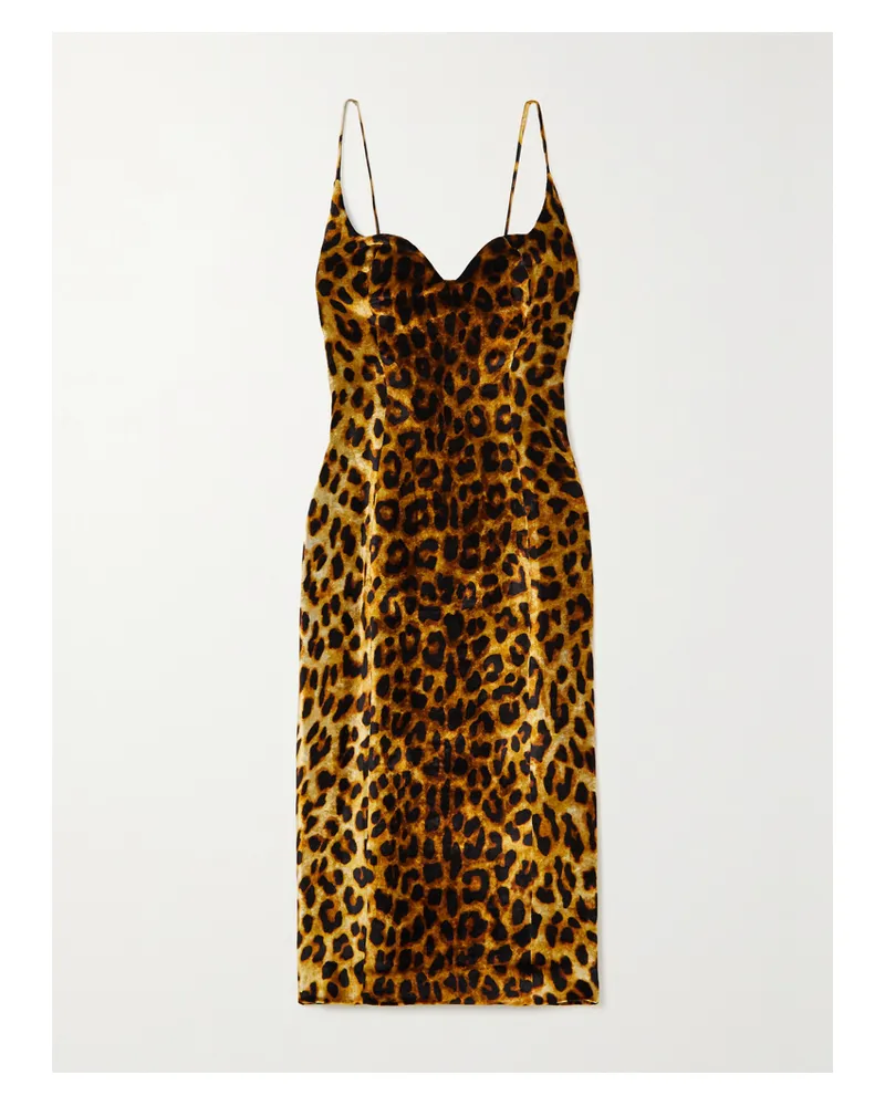 HALPERN Midikleid Aus Samt Mit Leopardenprint - Animal-Print Animal-print