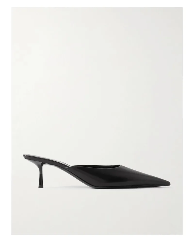 Saint Laurent Barbara Mules Aus Glanzleder - Schwarz Schwarz