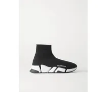 Speed 2.0 High-top-sneakers Aus Stretch-strick Mit Logoprint - Schwarz