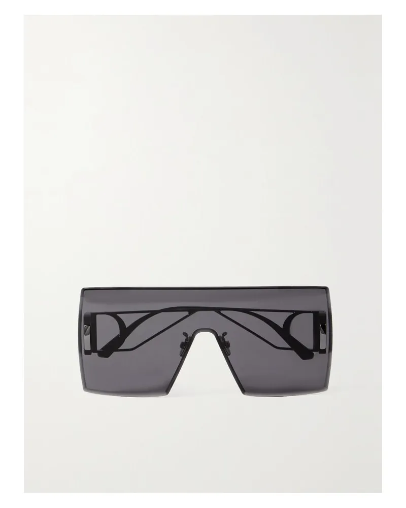 Dior 30montaigne M1u Silberfarbene Sonnenbrille Mit D-rahmen - Schwarz Schwarz