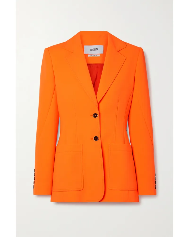 Christopher John Rogers Blazer Aus Crêpe - Orange Orange