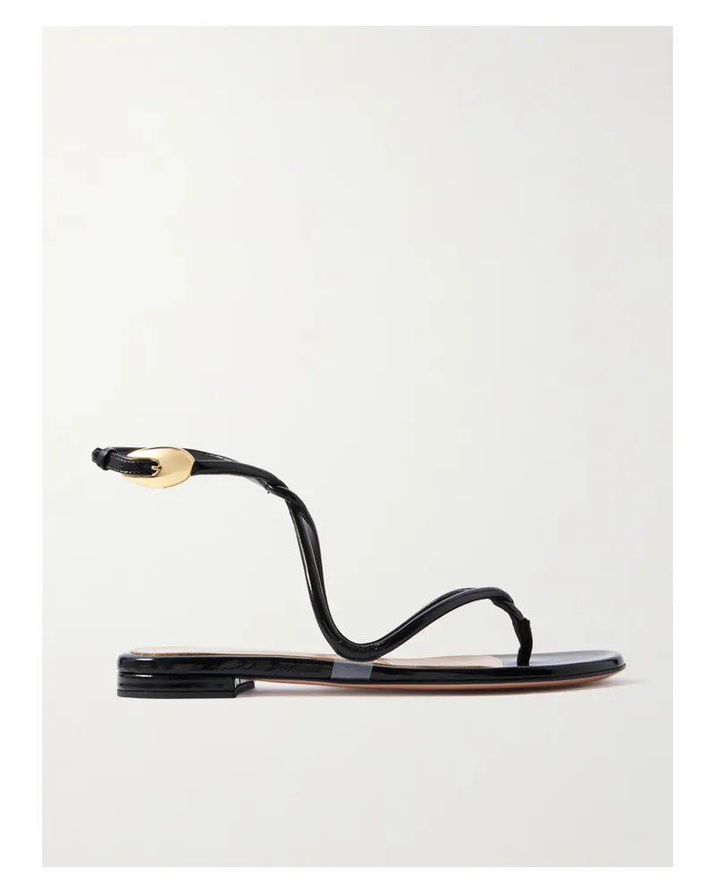 Gianvito Rossi Jungle Mamba Patent-leather Sandals - Black Black