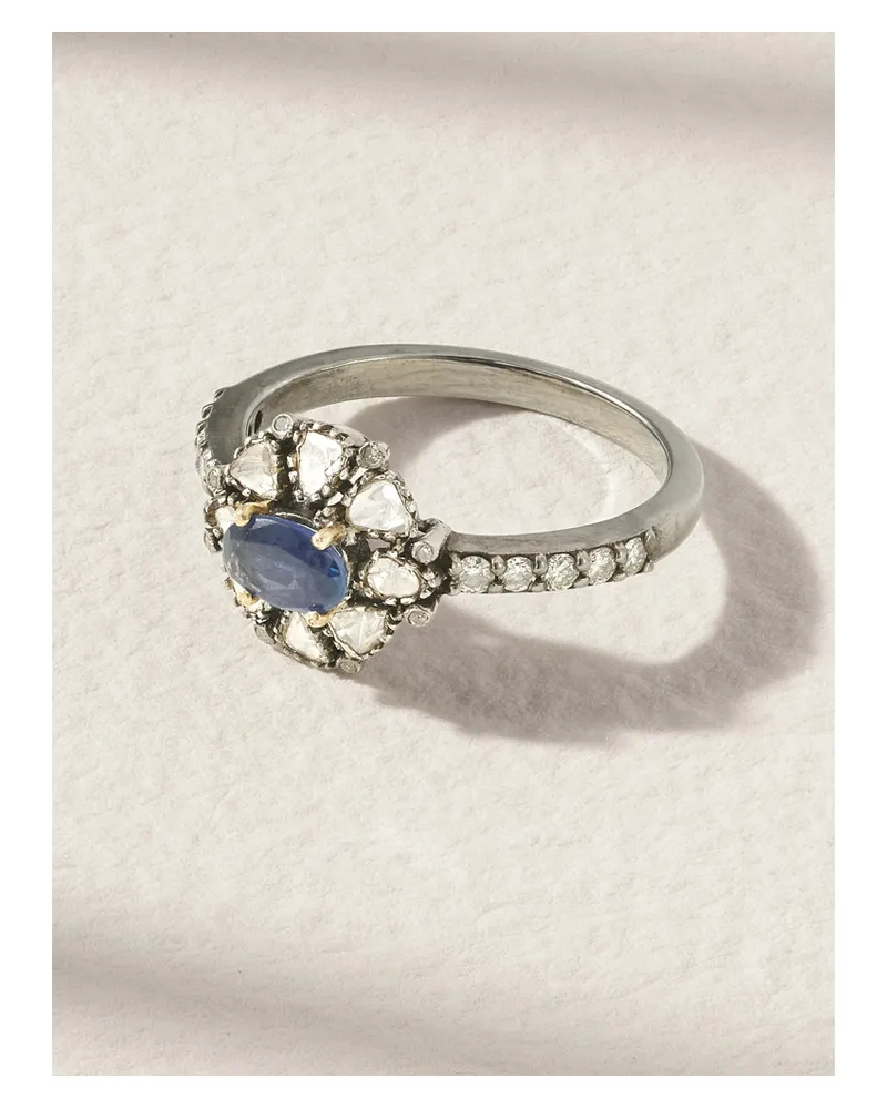 Amrapali Ring Aus Sterlingsilber Und 18 Karat Gold Mit Saphir Und Diamanten Gold