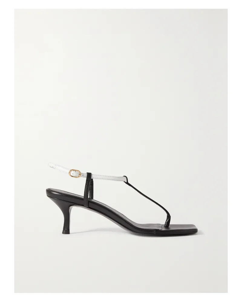 Totême Net Sustain The Bicolor Slingback-sandalen Aus Leder - Schwarz Schwarz