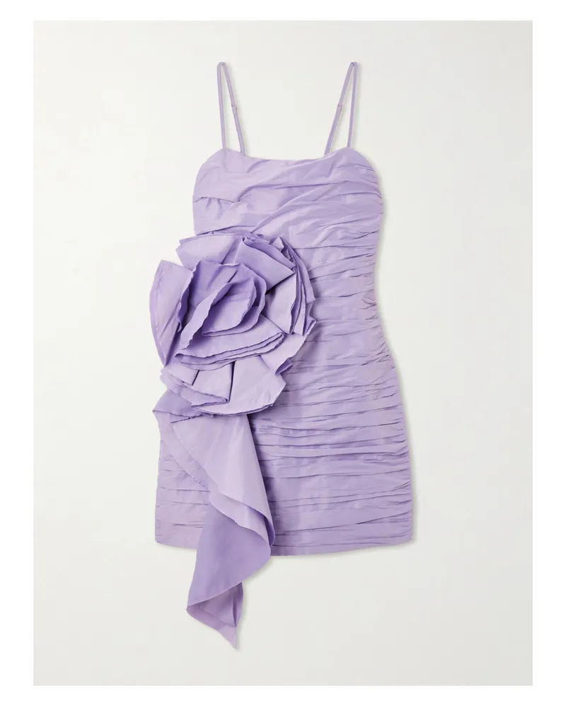 Aje. Potion Spiral Minikleid Aus Crêpe Mit Raffungen Und Applikation - Lila Lila