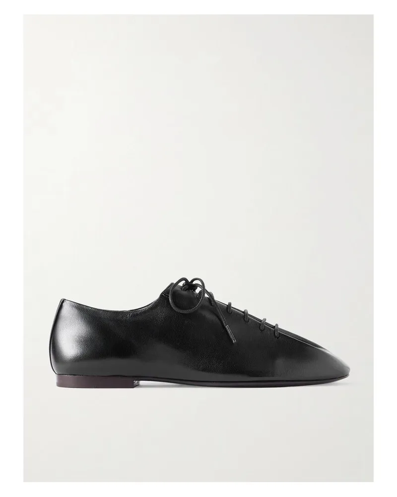 Christophe Lemaire Souris Flache Schuhe Aus Leder - Schwarz Schwarz