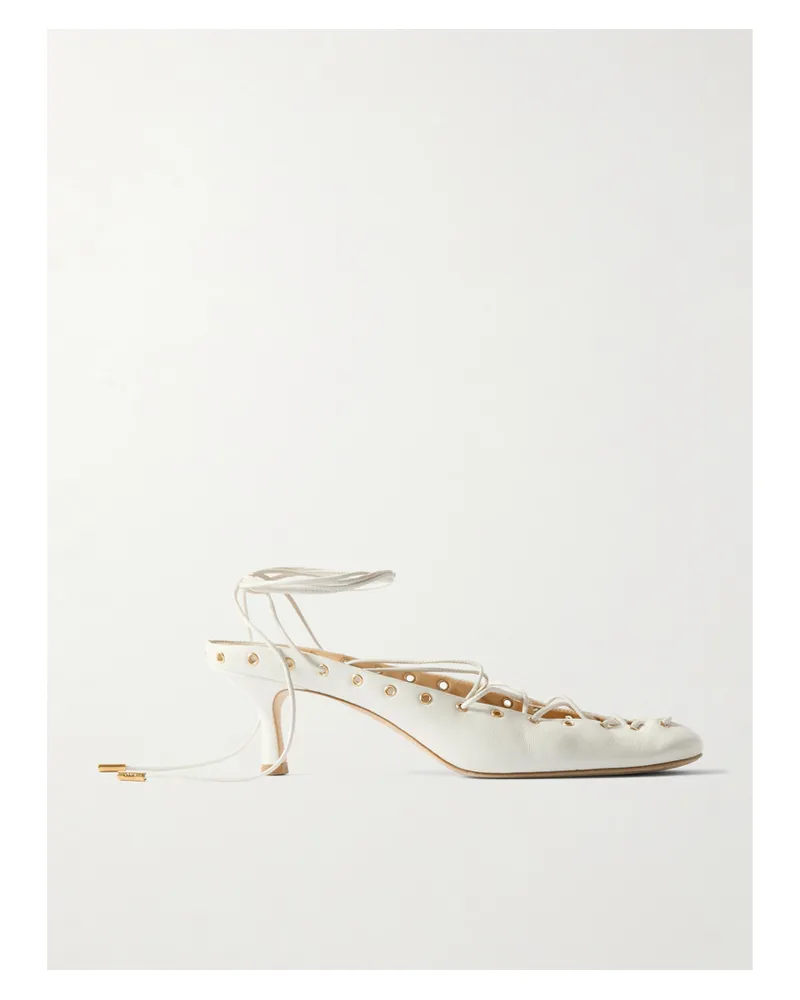 Chloé Ghilies Pumps Aus Leder Mit Schnürung - Weiß Weiß