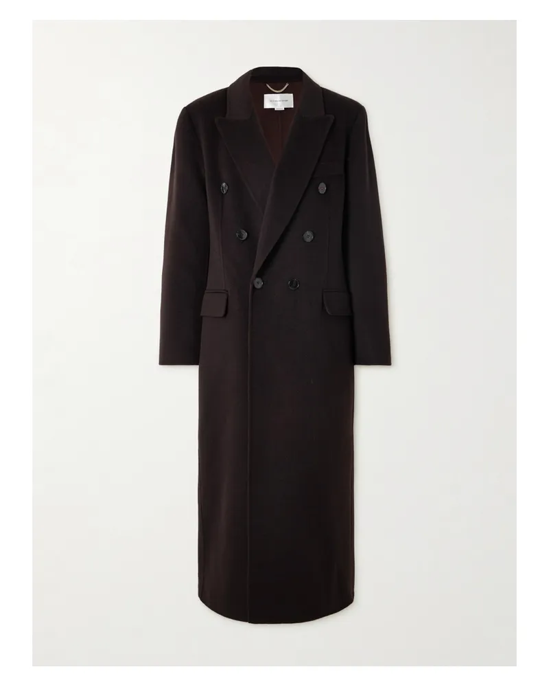 Victoria Beckham Doppelreihiger Mantel Aus Einer Woll-kaschmirmischung - Braun Braun