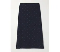 Mehrlagiger Rock Aus Chiffon Mit Polka-dots Und Distressed-detail - Blau