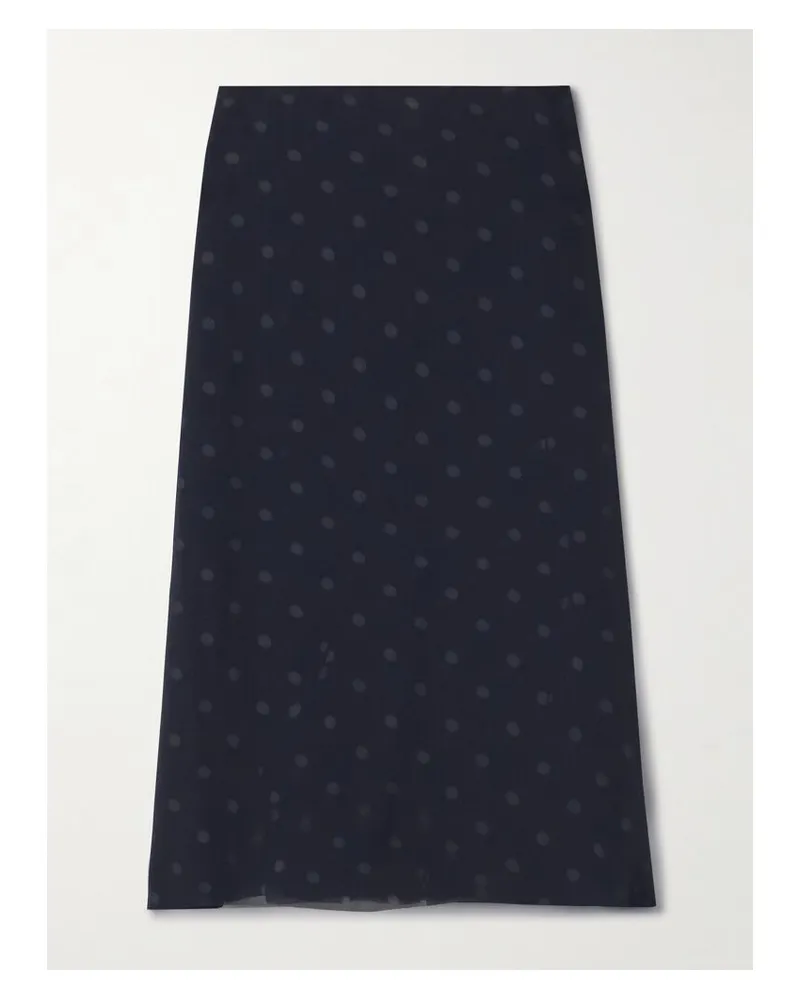 Acne Studios Mehrlagiger Rock Aus Chiffon Mit Polka-dots Und Distressed-detail - Blau Blau