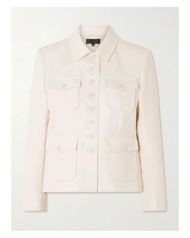 Nili Lotan Jamison Wool-twill Jacket - Neutrals Neutrals