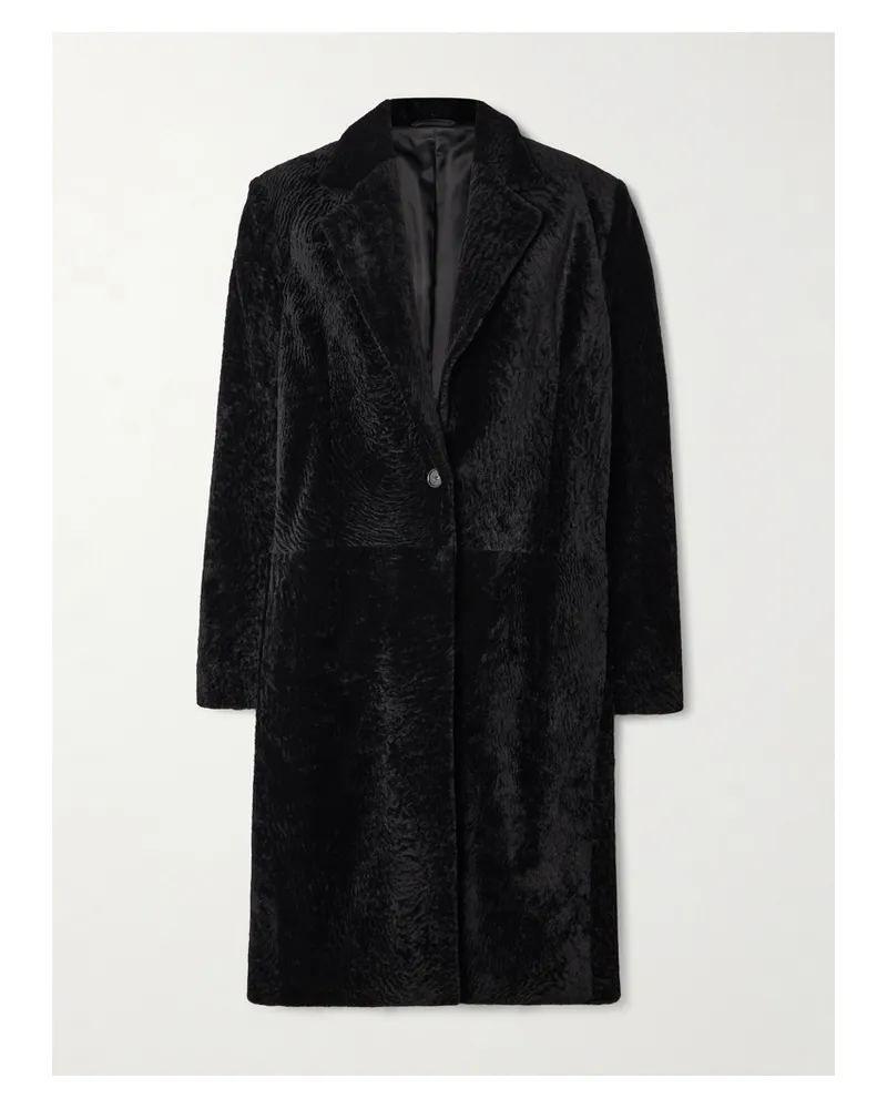Totême Classic Shearling Coat - Black Black