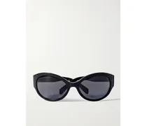 Triomphe Oversized Round-frame Acetate Sunglasses - Black