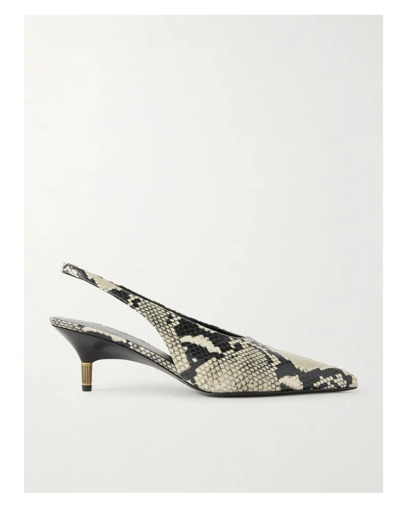 KHAITE Bella Snake-effect Leather Slingback Pumps - Animal Print Animal