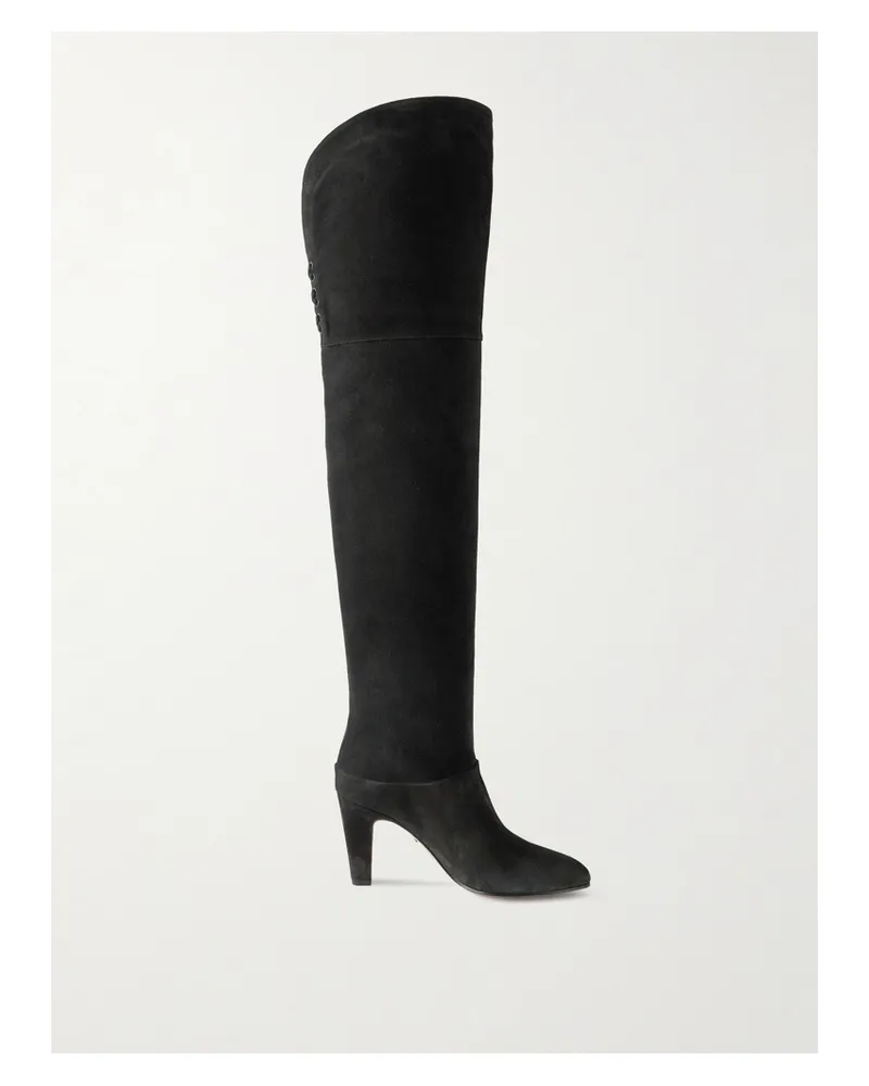 Chloé Eve Overknees Aus Veloursleder - Schwarz Schwarz