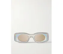 Paula's Ibiza Sonnenbrille Mit Eckigem Rahmen Aus Azetat - Weiß