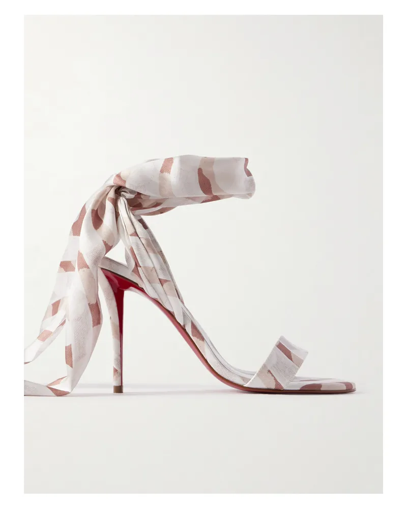 Christian Louboutin Miss Z 100 Sandalen Aus Bedrucktem Satin - Pink Pink