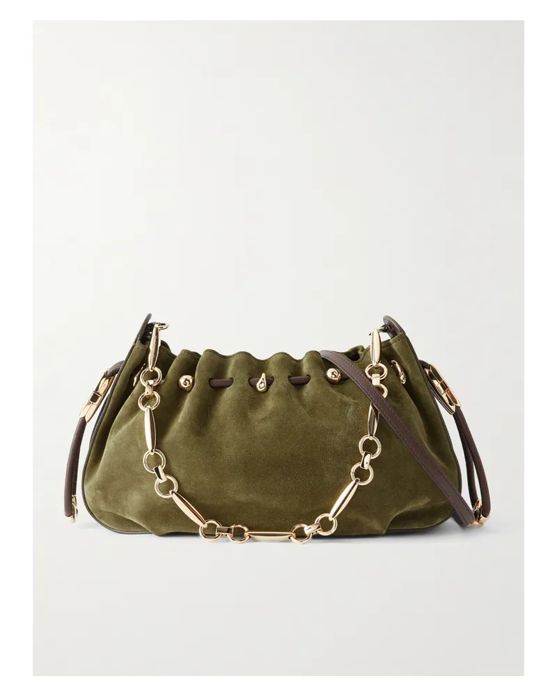 Zimmermann Halcyon Schultertasche Aus Veloursleder - Grün Grün