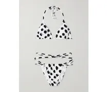 Triangel-bikini Mit Neckholder Und Punktemuster - Mehrfarbig