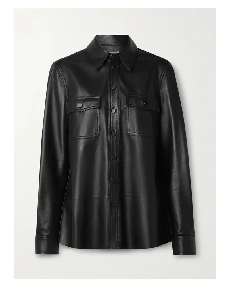 Gabriela Hearst John Austin Jacke Aus Leder - Schwarz Schwarz