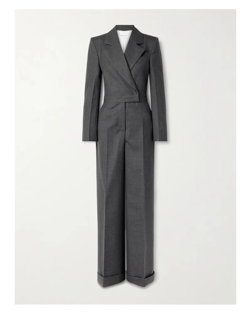 Givenchy Jumpsuit Aus Grain De Poudre Aus Wolle Mit Wickeleffekt - Grau Grau