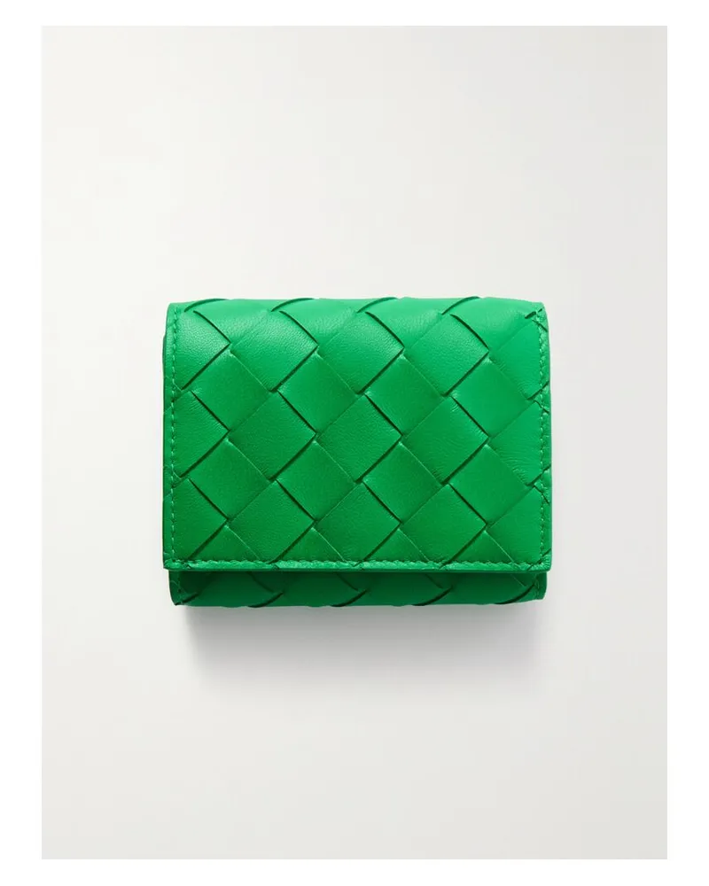 Bottega Veneta Portemonnaie Aus Intrecciato-leder - Grün Grün