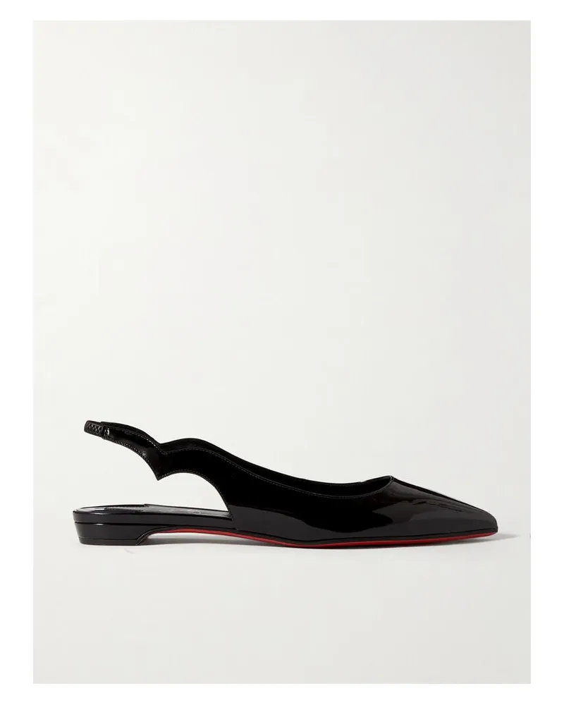 Christian Louboutin Hot Chikita Flache Slingback-schuhe Mit Spitzer Kappe Aus Lackleder - Schwarz Schwarz
