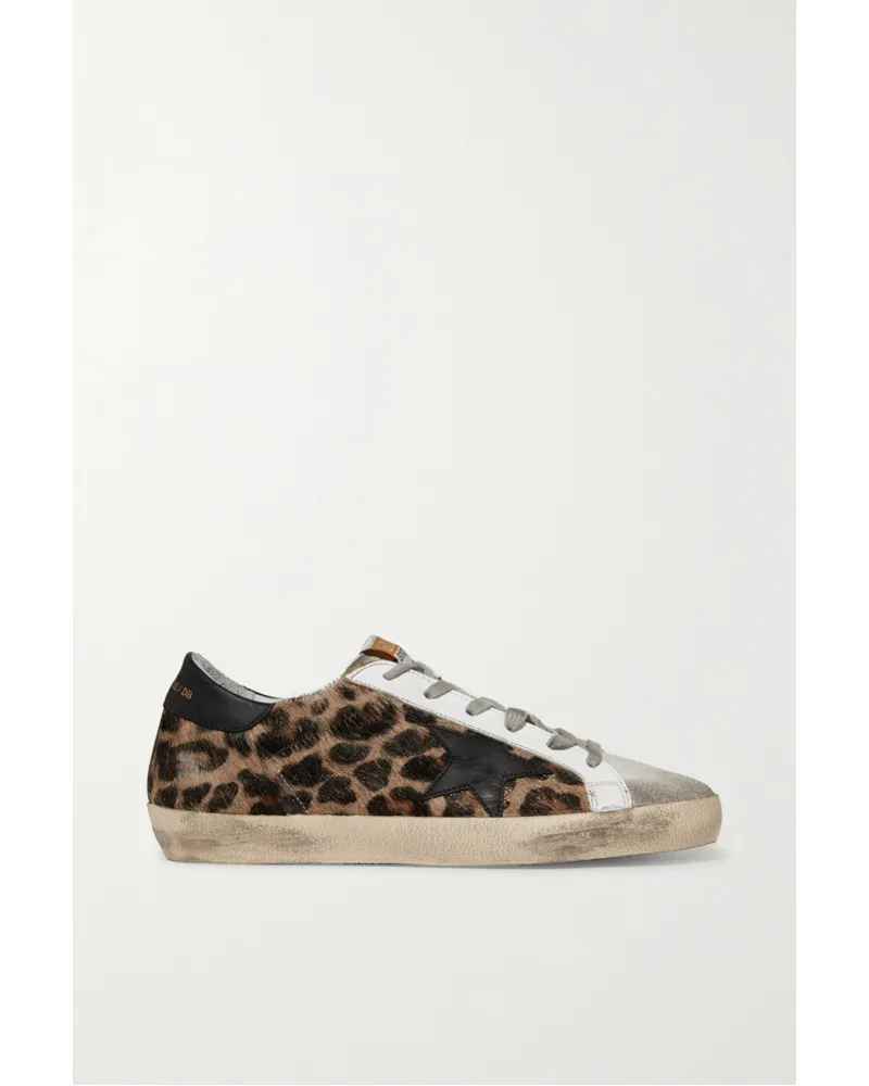 Golden Goose Superstar Sneakers aus Kalbshaar Animal-print