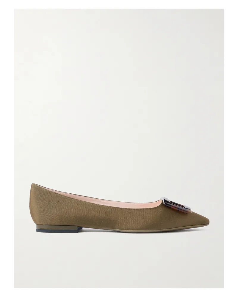 Roger Vivier Gommettine Ballerinas Aus Ripsband Mit Schnalle - Grün Grün