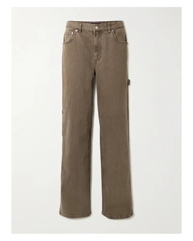 tibi Mid-rise Tapered Jeans - Brown Brown