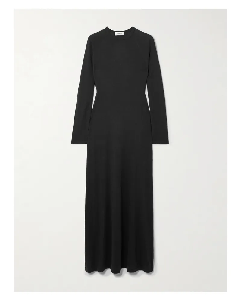 Lisa Yang Eliora Maxikleid Aus Einer Baumwoll-kaschmirmischung - Schwarz Schwarz
