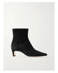 STAUD Wally Ankle Boots aus Veloursleder Schwarz