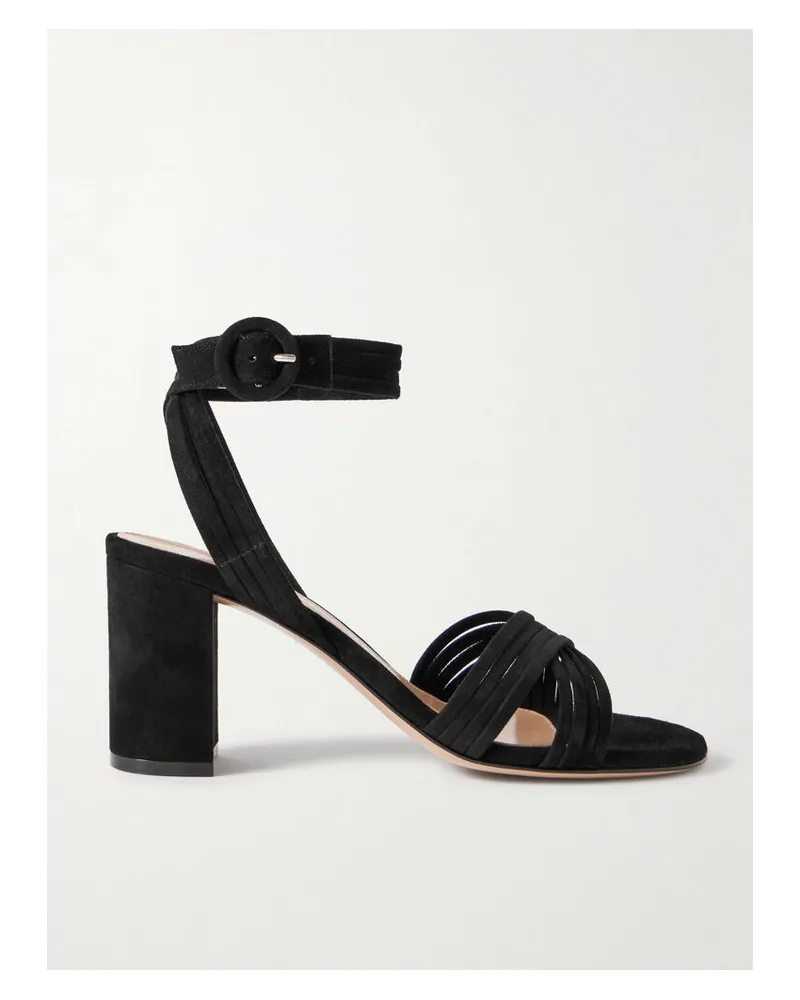 Gianvito Rossi Lianne 85 Sandalen Aus Veloursleder - Schwarz Schwarz