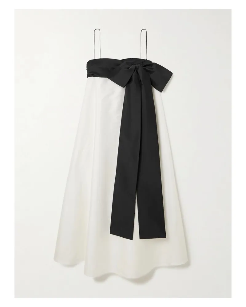 BERNADETTE Bailey Zweifarbiges Midikleid Aus Taft Mit Schleife - Elfenbein Elfenbein