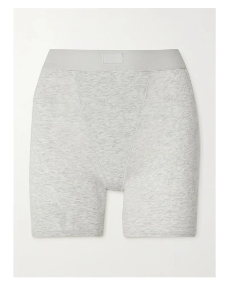 SKIMS Boyfriend Boxer – Light Heather Grey – Shorts Aus Jersey Aus Einer Modal-baumwollmischung Mit Stretch-anteil - Grau Grau