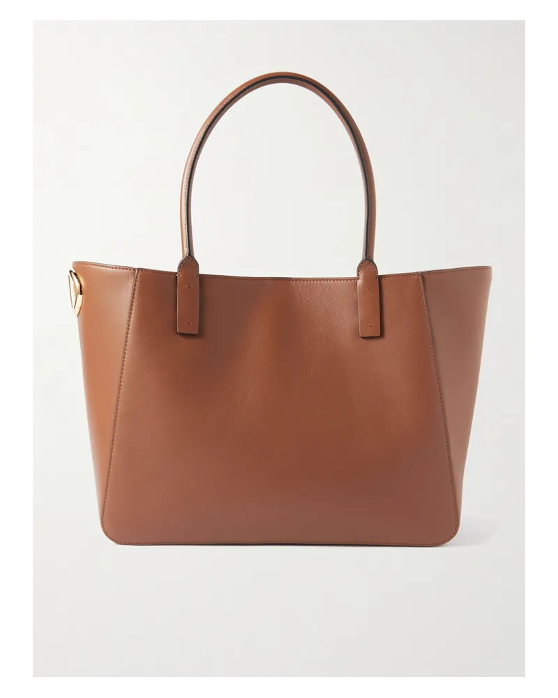 Valentino Garavani Vlogo Side Tote aus Leder Braun