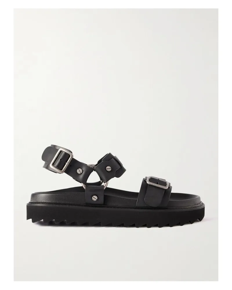 Acne Studios Sandalen Aus Leder Mit Verzierung - Schwarz Schwarz