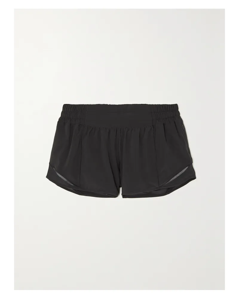 LULULEMON Hotty Hot 6,3 Cm Tief Sitzende Shorts Aus Recyceltem Stretch-swift™-material Mit Mesh-einsätzen - Schwarz Schwarz