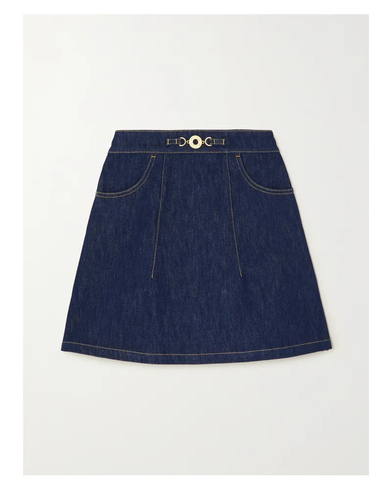 Patou Mini-jeansrock Mit Kontrastnähten Und Verzierung - Blau Blau