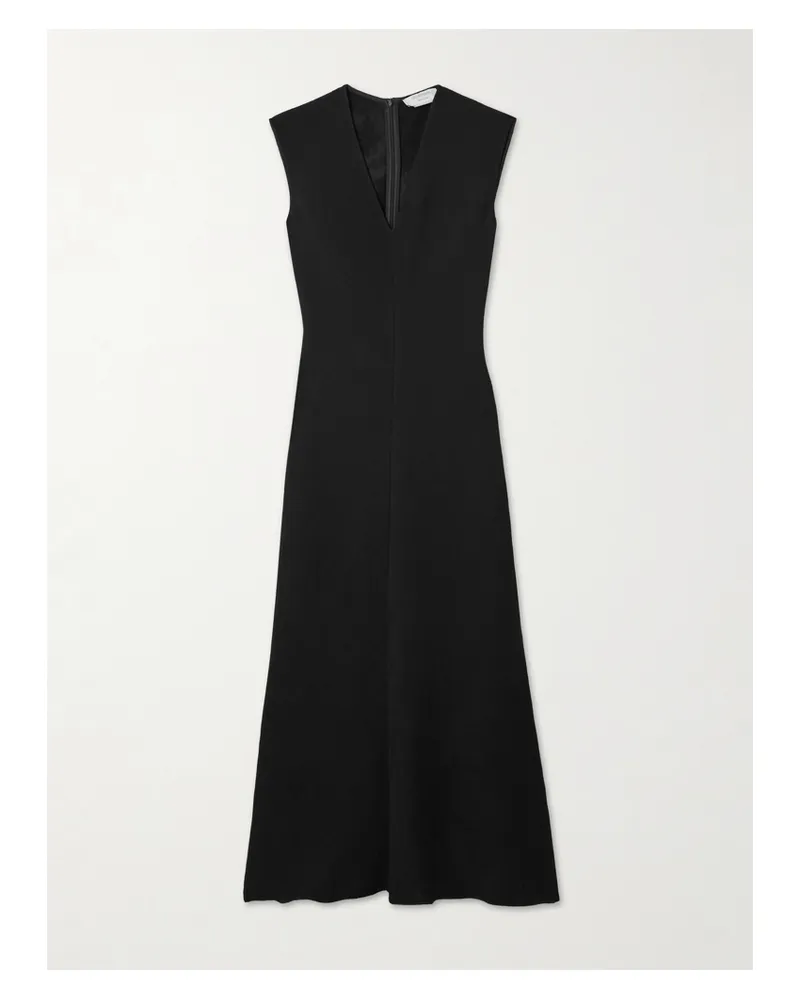 SPORTMAX Maxikleid Aus Rippstrick - Schwarz Schwarz