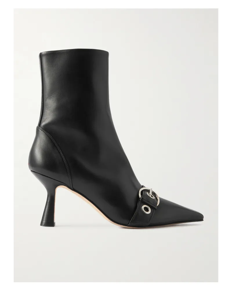 aeyde Halima Lederstiefel Mit Schnalle - Schwarz Schwarz