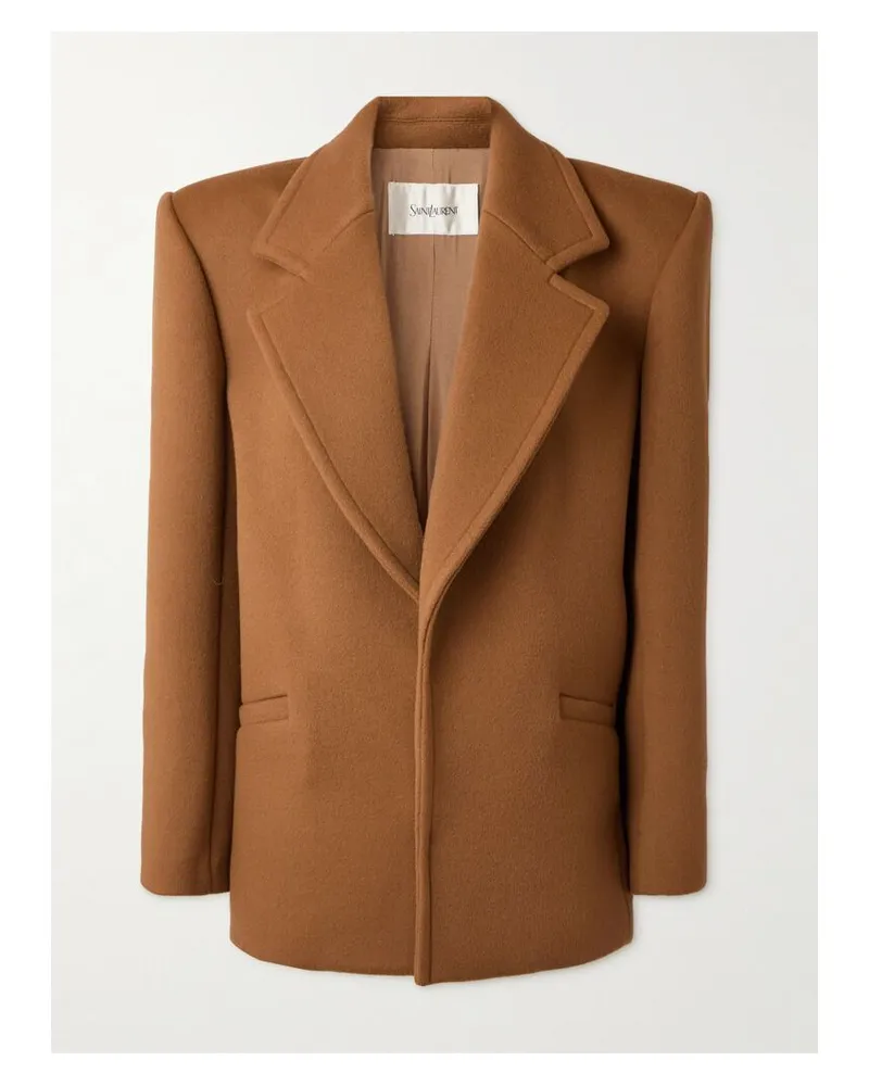 Saint Laurent Oversized-jacke Aus Wolle - Braun Braun