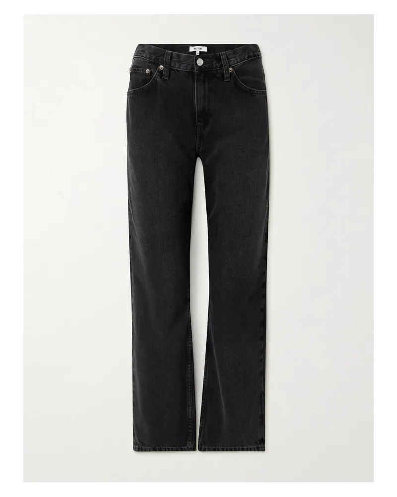 RE/DONE The Ollie Verkürzte, Halbhohe Jeans Mit Geradem Bein - Schwarz Schwarz