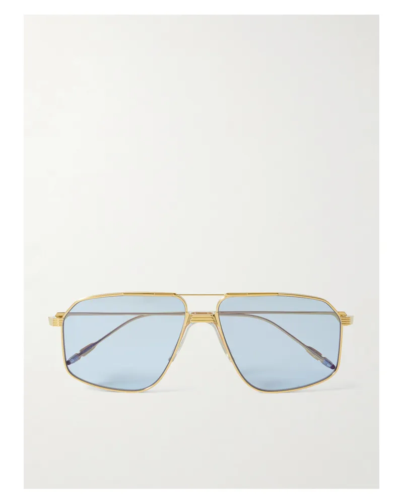 Jacques Marie Mage Jagger Goldfarbene Pilotensonnenbrille Gold