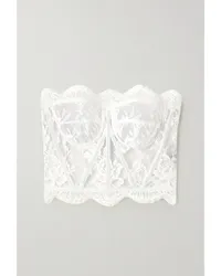 Dolce & Gabbana Bustier aus Spitze mit Ripsbandbesätzen Weiß