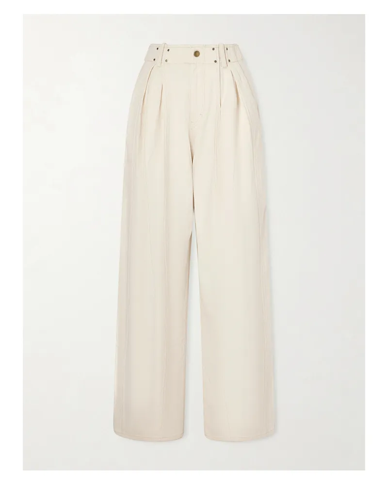 Isabel Marant Ireme Embellished Wide-leg Jeans - Neutrals Neutrals